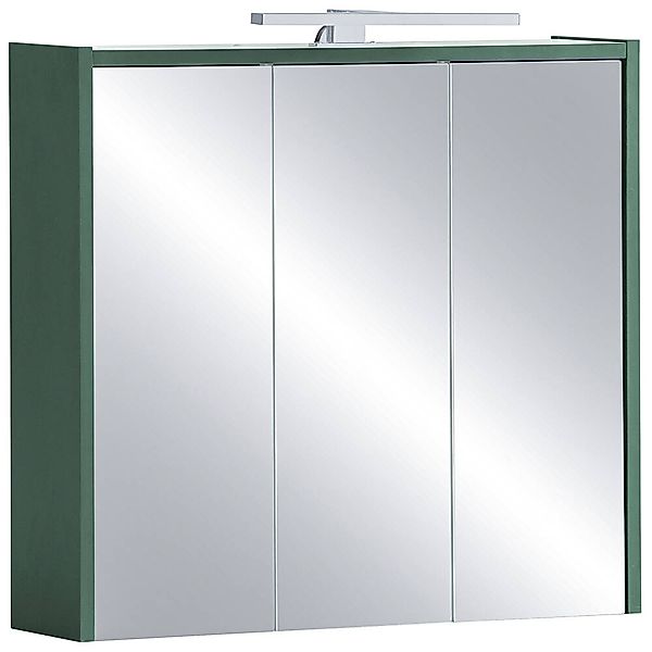 Spiegelschrank modern in grün mit LED-Beleuchtung ca. 65 cm breit LOANO-80 günstig online kaufen
