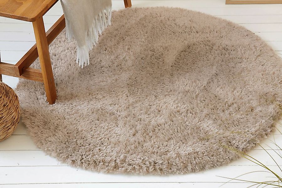 OTTO home "Josetta" rund 50 mm Höhe Langflor, Shaggy, dichter weicher Hochf günstig online kaufen