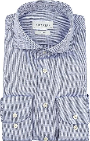 Profuomo Basketweave Hemd Blau   - Größe 38 günstig online kaufen