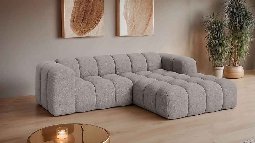 OTTO home Ecksofa "KALLIE Design-Sofa mit Wellenunterfederung, Bubble-Optik günstig online kaufen