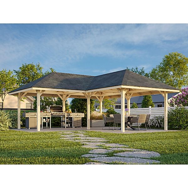 Palmako Pavillon Bianca 588 x 588 cm Lackiert Weiß FSC® günstig online kaufen