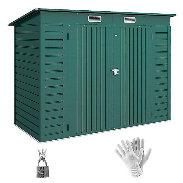 Outsunny Gerätehaus 4,1m³, mit Doppeltüren, Fenster, günstig online kaufen
