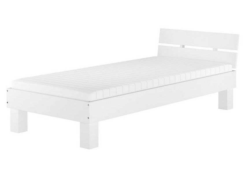 ERST-HOLZ Bett Futonbett Einzelbett Bettrahmen Buche massiv weiß 100x200, B günstig online kaufen