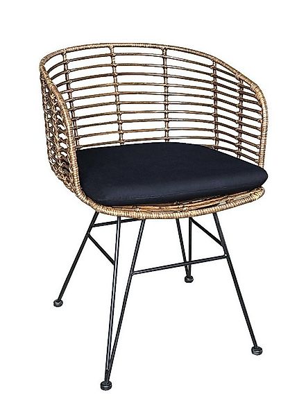 WOLF MÖBEL Esszimmerstuhl BALI Eisenstuhl CEKO Armlehne mit Rattan inkl. Ki günstig online kaufen