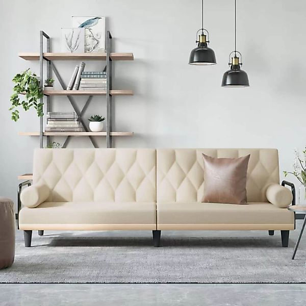 Vidaxl Schlafsofa Mit Armlehnen Creme Stoff günstig online kaufen