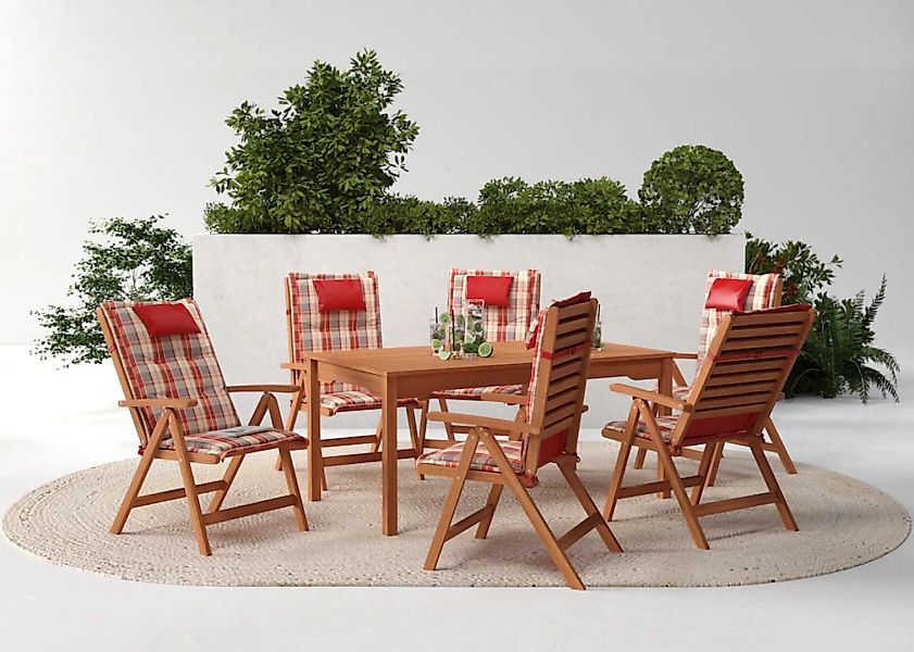 KONIFERA Garten-Essgruppe "Brasilia", (Set, 13 tlg., 6x Stuhl, 1x Tisch 160 günstig online kaufen