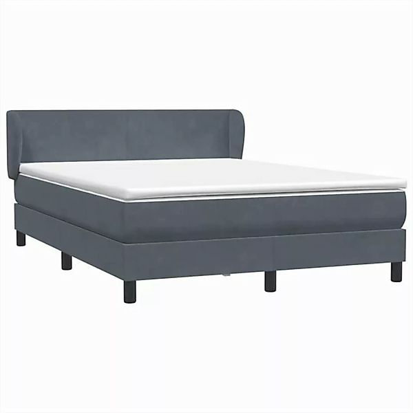 vidaXL Bett Boxspringbett mit Matratze Dunkelgrau 140x220 cm Samt günstig online kaufen