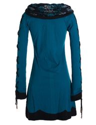 Vishes Jerseykleid Blumenkleid Langarm-Shirtkleid mit Schalkragen günstig online kaufen