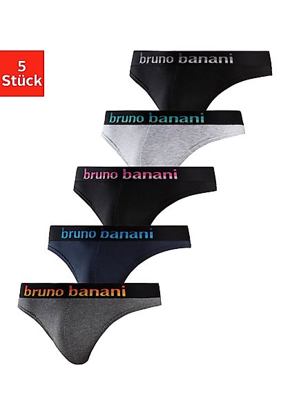 Bruno Banani String Packung, 5 Stk. tlg., mit Streifen Logo Webbund günstig online kaufen
