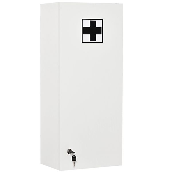 Kleankin Medizinschrank Verstellbar Abschließbar Flur Weiß 30 x 20 x 70 cm günstig online kaufen