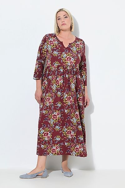 Ulla Popken Maxikleid Jersey-Maxikleid Blüten A-Linie günstig online kaufen