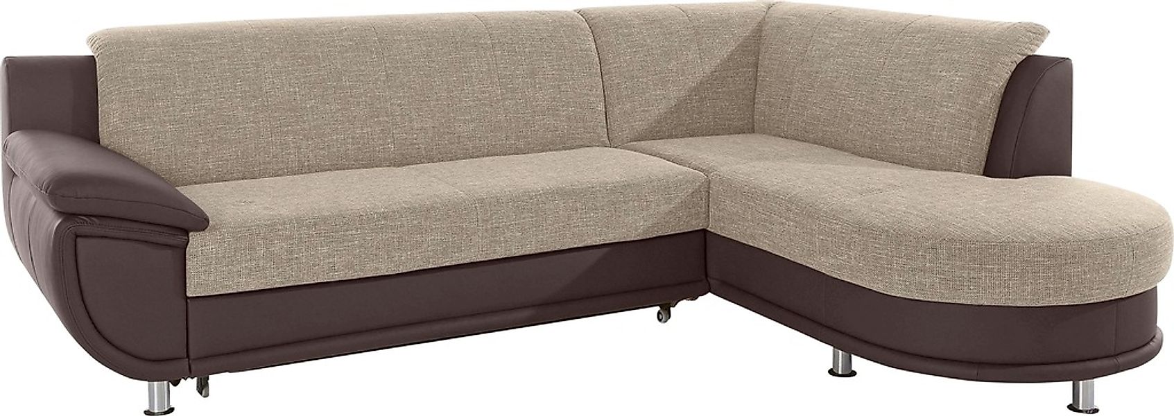 TRENDMANUFAKTUR Ecksofa »Rondo 3, zeitlos und bequem, Materialmix, breite A günstig online kaufen