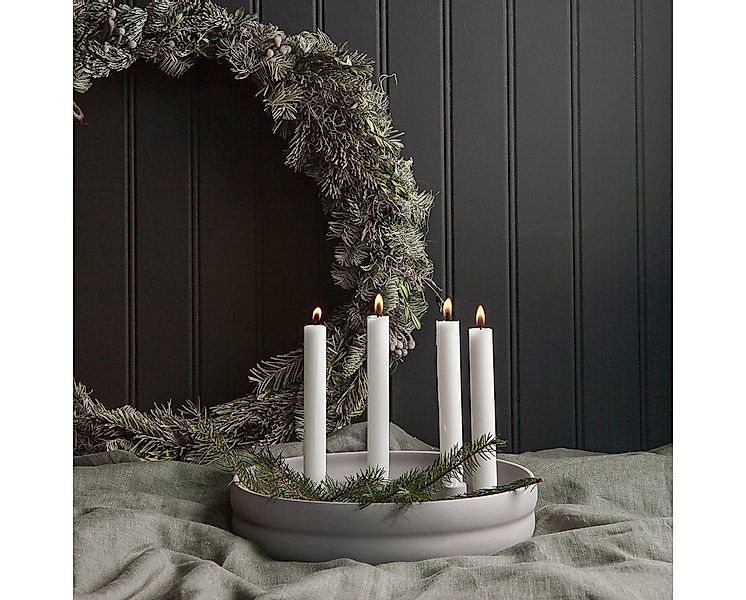 Storefactory Kerzenhalter Adventsschale Kvistholmen in hellgrau für 4 Stabk günstig online kaufen