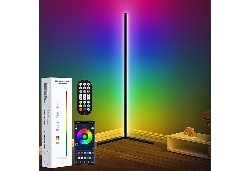 Lujasi LED Stehlampe LED Stehlampe Wohnzimmer 165cm, RGB Ecklampe Dimmbar m günstig online kaufen