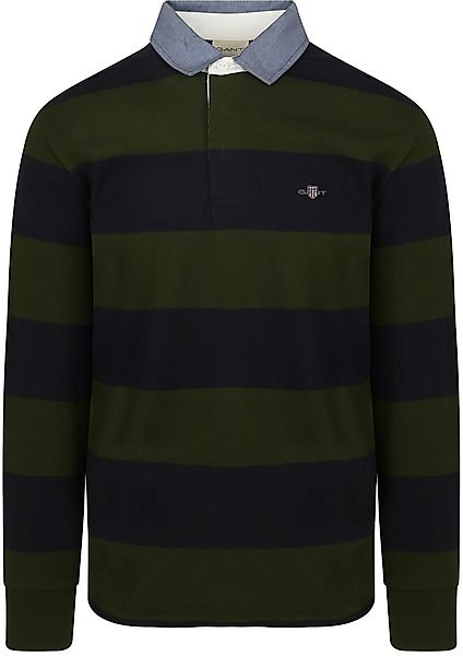 Gant Heavy Rugger Shield Poloshirt Streifen Navy Grun - Größe 3XL günstig online kaufen