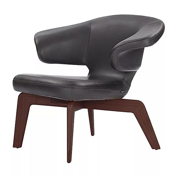 ClassiCon - Munich Lounge Chair Sessel - schwarz/Classic Leder/Gestell Waln günstig online kaufen