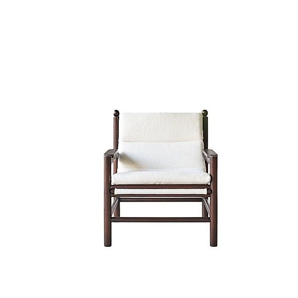 Tikamoon Sofa Alix Sessel aus Mindiholz mit naturfarbenem Stoffbezug günstig online kaufen
