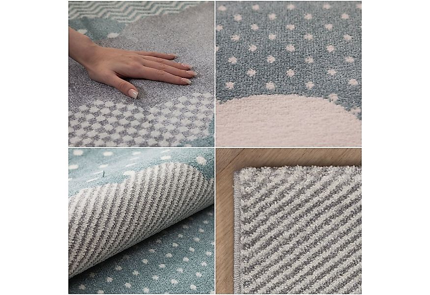 SIMPEX24 Teppich Wolken Design, Läufer, Höhe: 10 mm, Teppich Kinderzimmer W günstig online kaufen