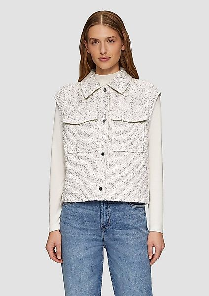 s.Oliver Funktionsweste Indoor-Weste Bouclé-Weste mit aufgesetzten Taschen günstig online kaufen