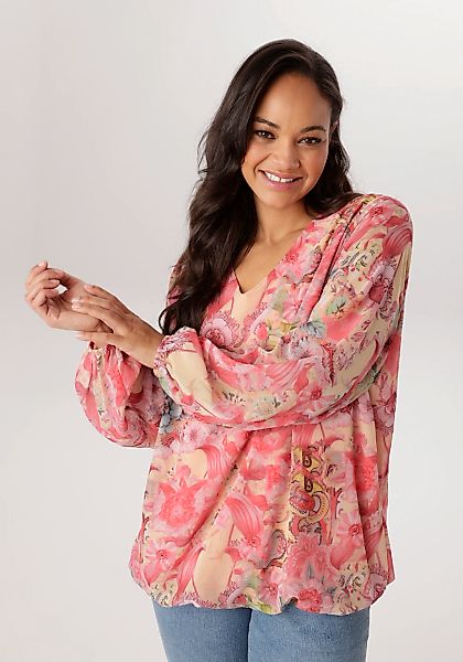 Aniston PLUS Schlupfbluse mit Blumendruck - NEUE KOLLEKTION günstig online kaufen