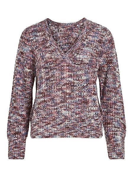 Vila Strickpullover Grobstrick-Design mit gemütlichem V-Ausschnitt günstig online kaufen