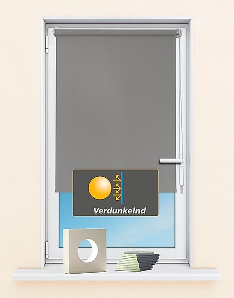 Kutti Seitenzugrollo »Seitenzugrollo 'Luna', verdunkelnd, Klemmfix, ohne Bo günstig online kaufen