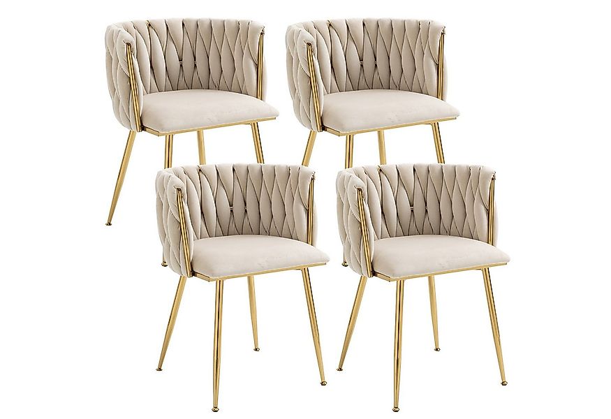 LVHOM Esszimmerstuhl Set mit runden Rückenlehne, Wohnzimmerstuhl aus Samt/L günstig online kaufen