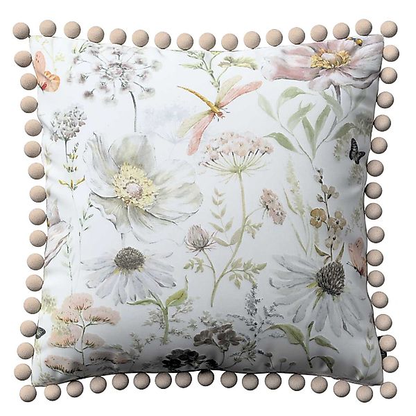 Kissenhülle Wera mit Bommeln, weiß-beige, 45 x 45 cm, Gardenia (143-96) günstig online kaufen