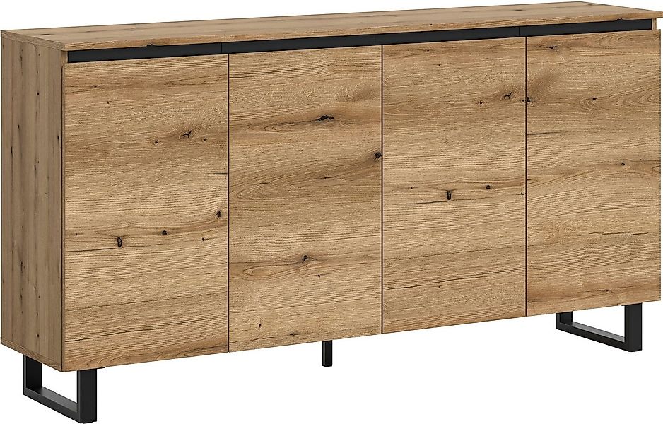 INOSIGN Sideboard TOMA, Breite: 160 cm, mit Metall-Kufen-Fuß, 4 Türen, 4 Ei günstig online kaufen