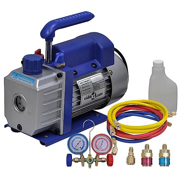 vidaXL Kompressor, Vakuumpumpe Einstufig mit 2-Wege-Verteiler-Manometer günstig online kaufen