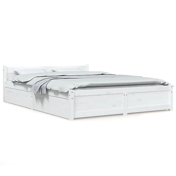 vidaXL Bett mit Schubladen Weiß 140x190 cm1119776 günstig online kaufen