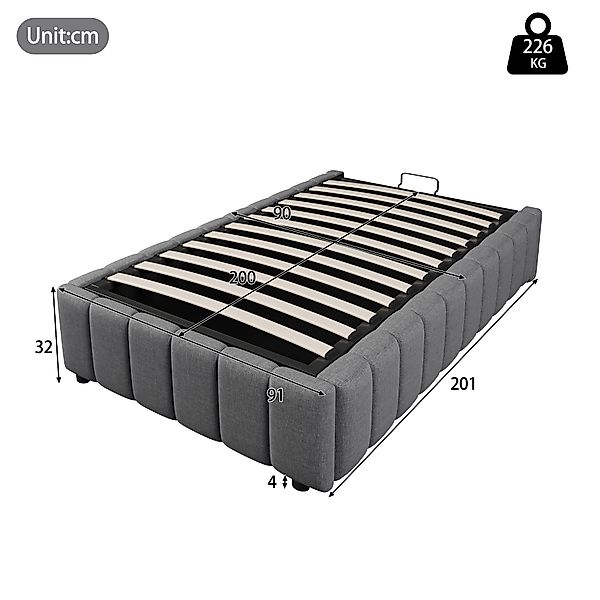 TavilaEcon Boxspringbett hydraulische Lagerung, ohne Kopfteil, günstig online kaufen
