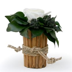 Kunstblumenstrauß Blumenstrauß Zimtbecher Infinity Rosen Blumengesteck, günstig online kaufen