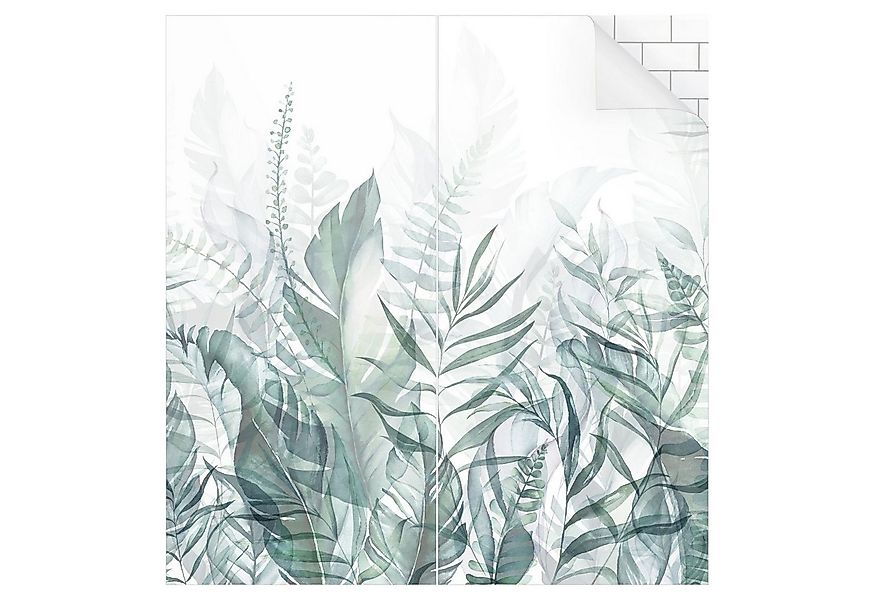 Bilderdepot24 Duschrückwand Aquarell grün Duschrückwand ohne Bohren Dusche günstig online kaufen