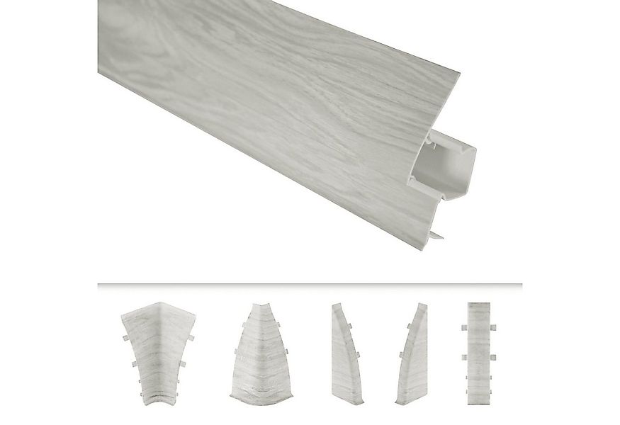 Lemal Sockelleiste, PVC 65x23mm - Fußleisten mit Kabelkanal - (2 Meter / 1 günstig online kaufen