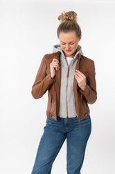 Mauritius Lederjacke "Junja" mit Kapuze mit abnehmbarem Kapuzen-Einsatz und günstig online kaufen