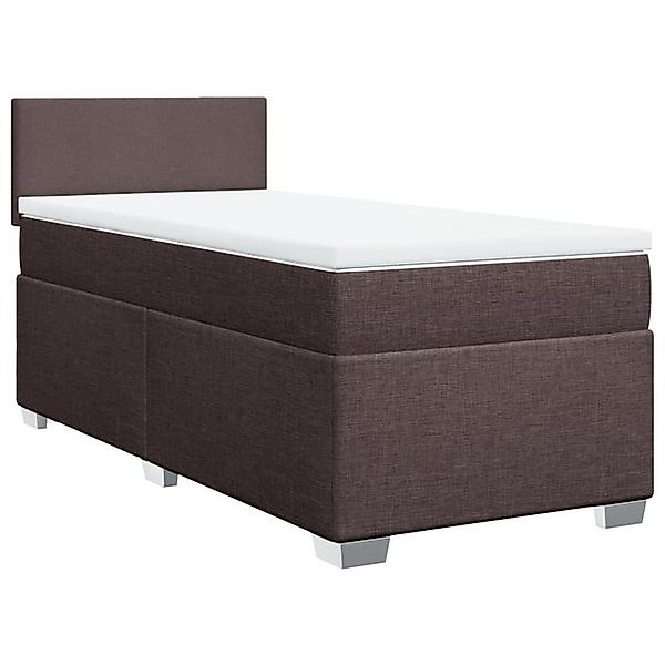 vidaXL Bett Boxspringbett mit Matratze Dunkelbraun 80x200 cm Stoff günstig online kaufen