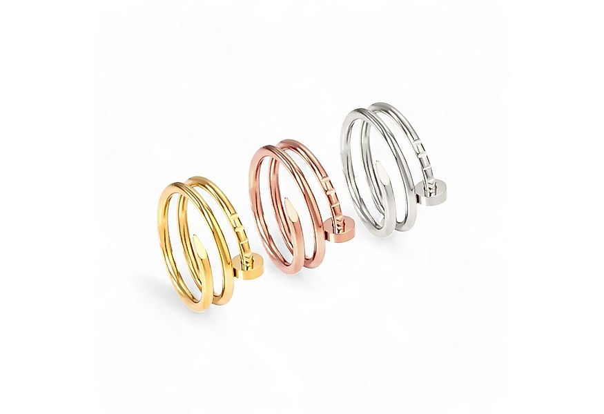 Eyecatcher Fingerring Nagel Ring Silber Gold oder Rosé Handwerker Ring, Nag günstig online kaufen