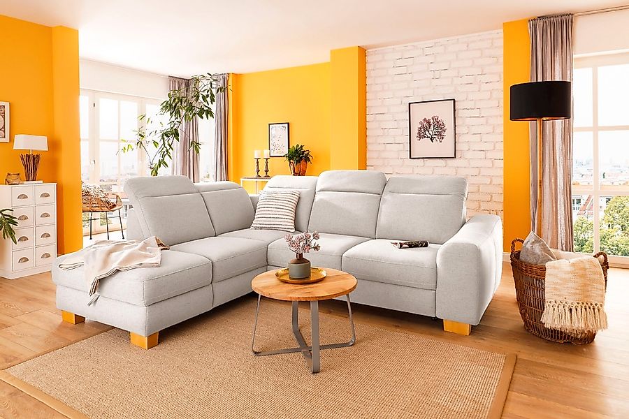 Home affaire Ecksofa »Dundee L-Form«, wahlweise mit Kopfteilverstellung und günstig online kaufen