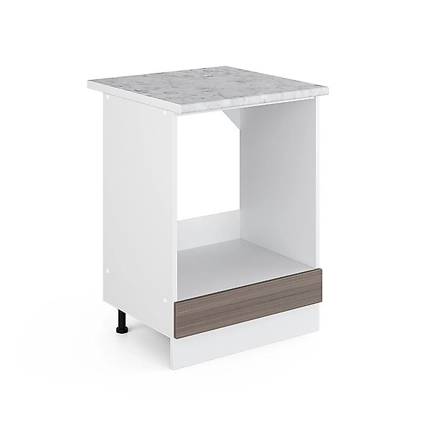 Vicco Herdumbauschrank R-Line Herdschrank Grau/Weiß 60 cm AP Marmor günstig online kaufen