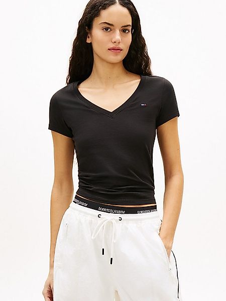 Tommy Jeans Kurzarmshirt TJW SLIM V-NECK TEE mit Logo-Stickerei günstig online kaufen