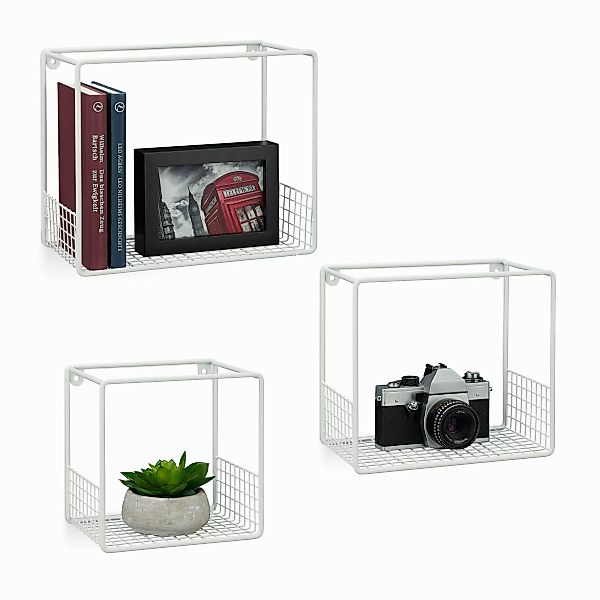 relaxdays Wandregal Gitter Wandregal im 3er günstig online kaufen