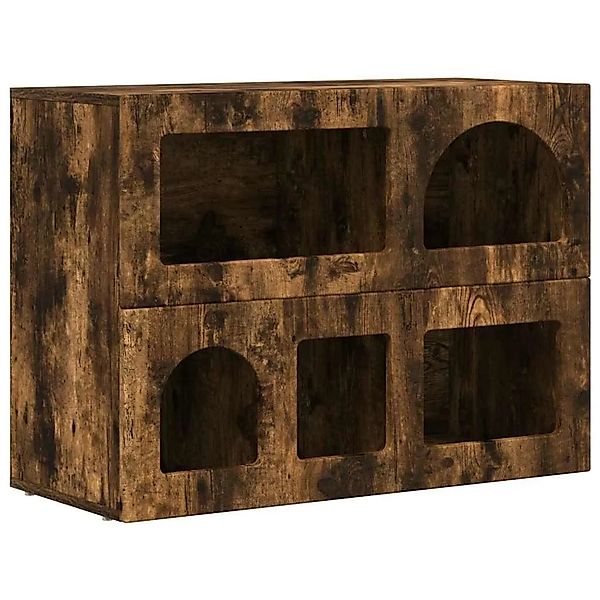 vidaXL Sideboard Geräucherte Eiche 80,5 x 35 x 59 cm Holzwerkstoff 891329 günstig online kaufen