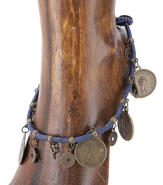 Guru-Shop Fußkette Fußkette Makramee mit Münzen günstig online kaufen