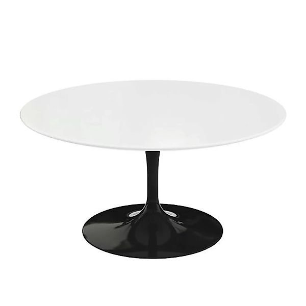 Knoll International - Saarinen Tisch Ø91cm - Outdoor - weiß/Gestell schwarz günstig online kaufen