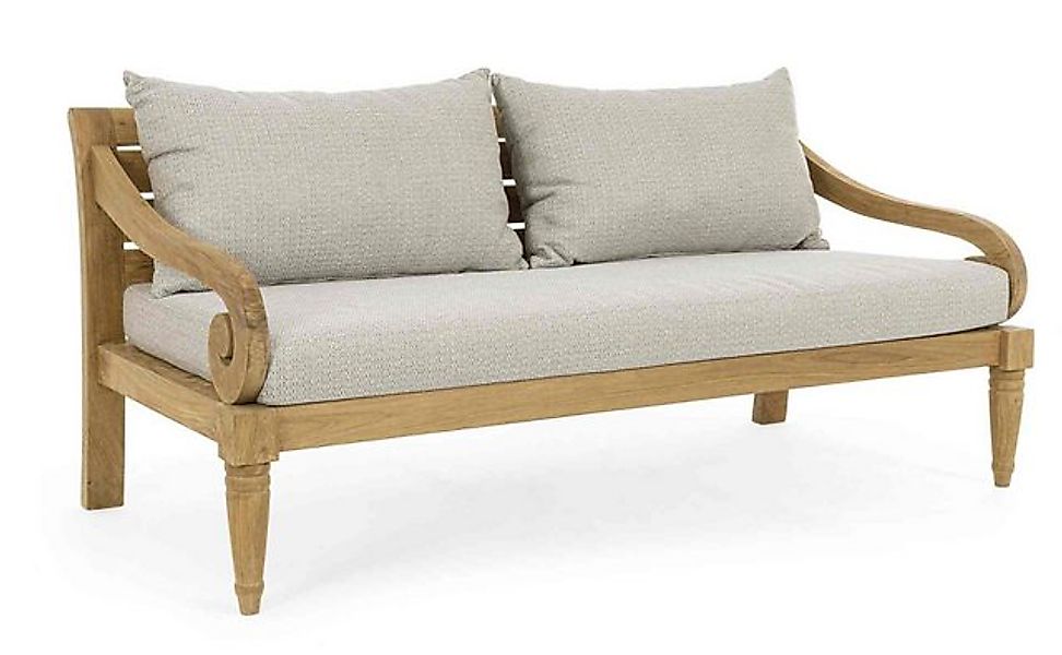 Bizzotto Gartensofa Karuba aus Teakholz, Hellgrau günstig online kaufen