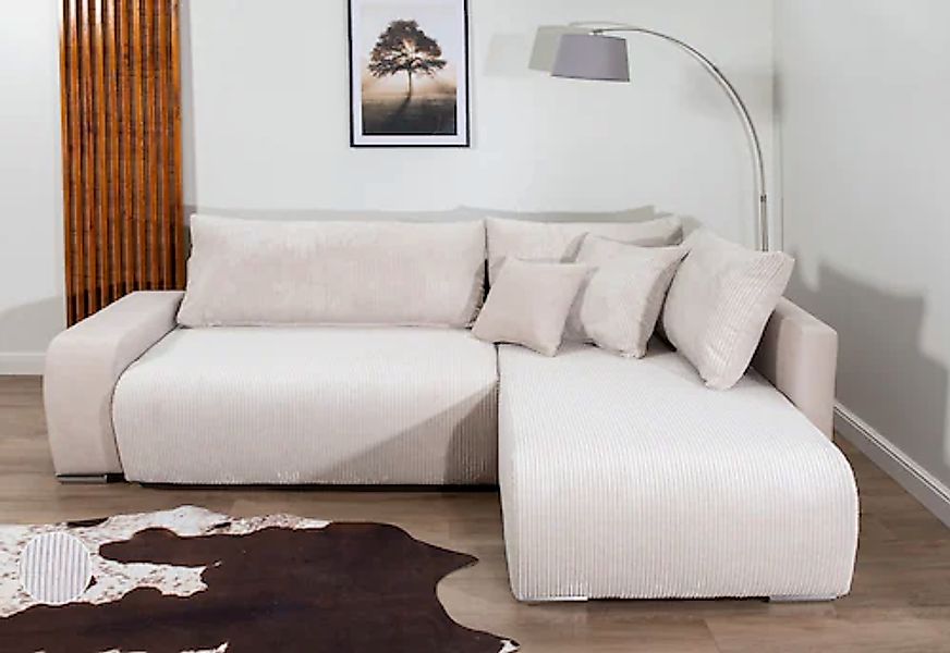 COLLECTION AB Ecksofa »Poppy, L-Form, Breite 227 cm mit Schlaffunktion« günstig online kaufen