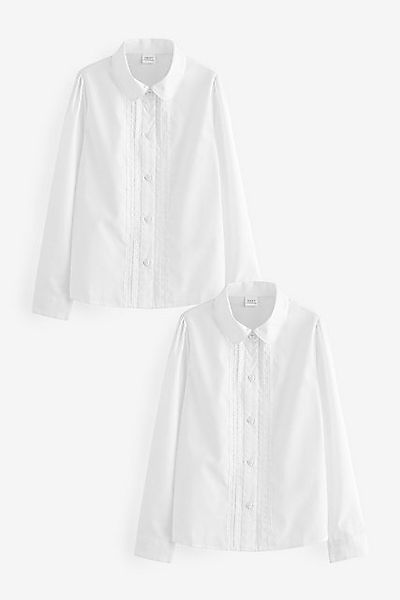 Next Langarmbluse Langärmelige Schulbluse mit Spitzenbesatz 2er-Pack (1-tlg günstig online kaufen