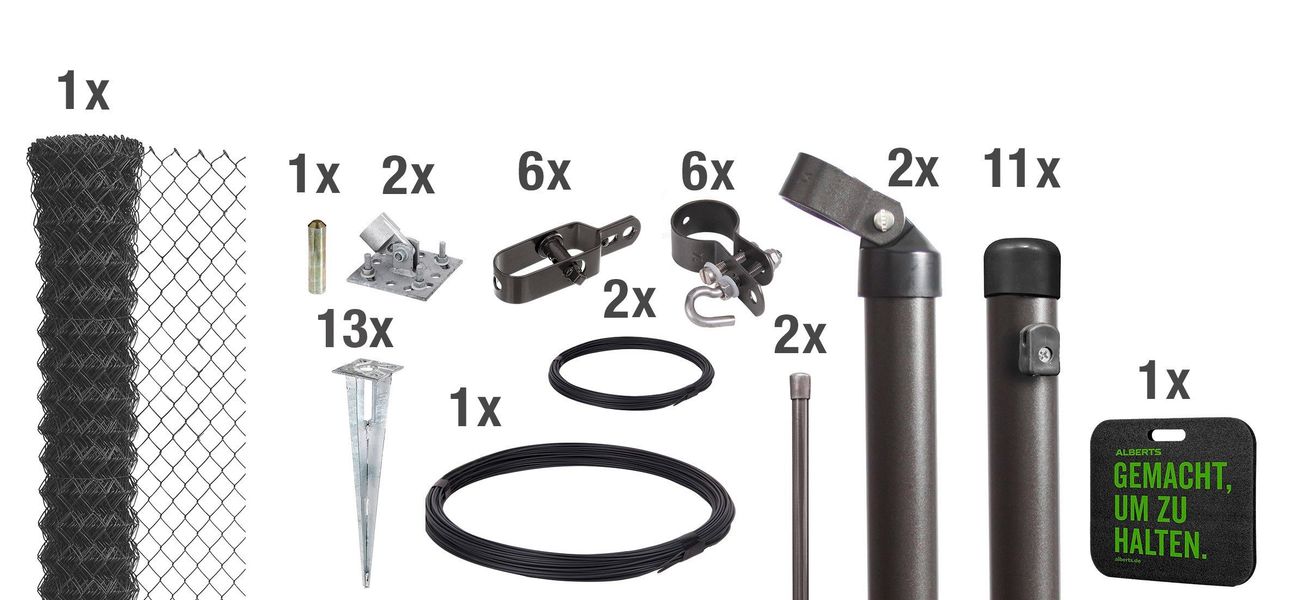 Alberts Maschendrahtzaun Höhe: 80-200cm, Gesamtlänge: 15-25m, mit Bodenhüls günstig online kaufen
