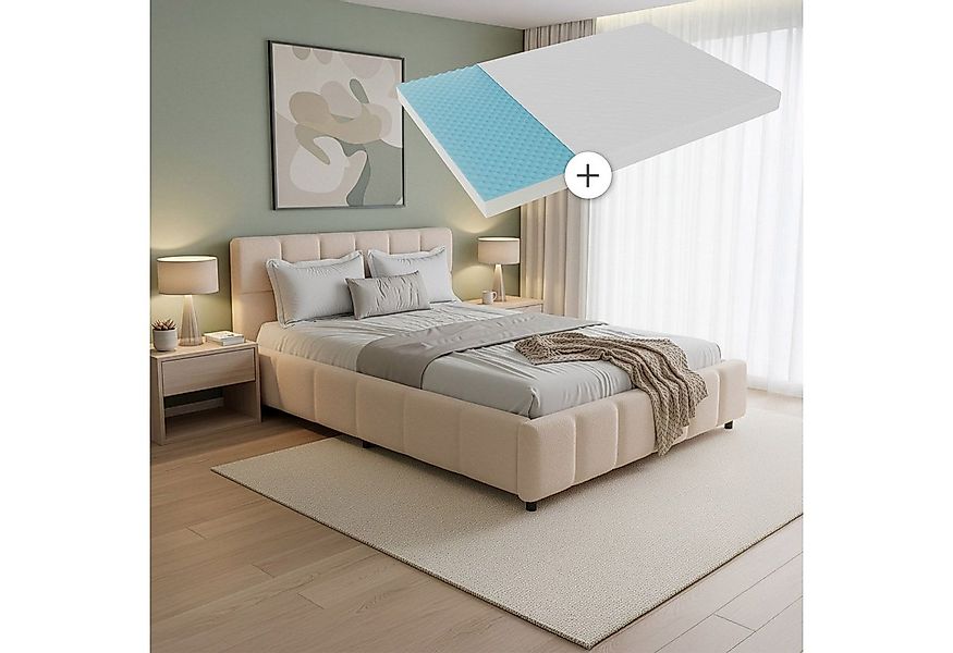 Juskys Polsterbett Florenz, Bubble Design, bis 500 kg belastbar, Pflegeleic günstig online kaufen
